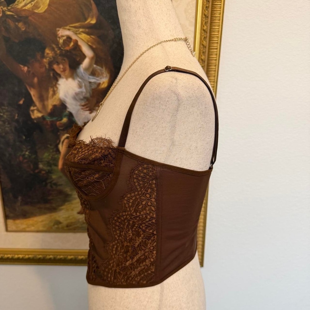 Whimsi Fairy Brown Lace Corset - Picture 2 of 4